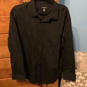 Men black dress shirt